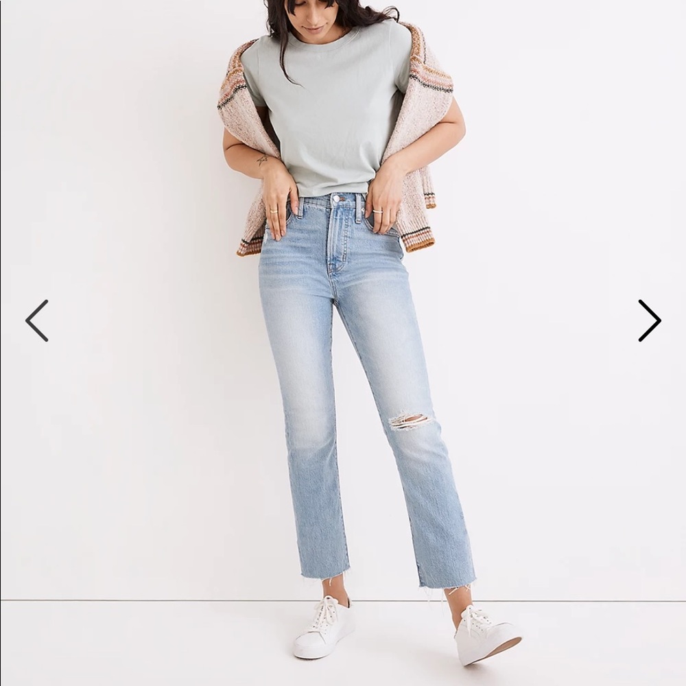 Madewell 28T The Tall Perfect Vintage Jean in Coney Wash: Destroyed Edition